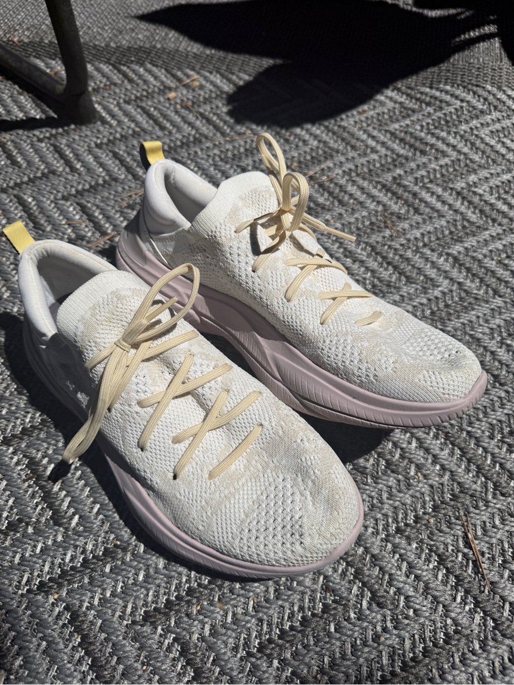 Sorel Knit Athletic Sneakers in Light Cream with Pale Pink Sole 8.5